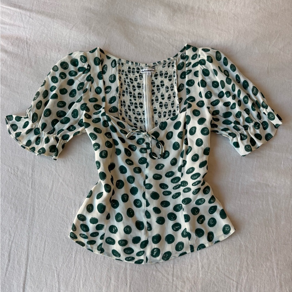 New Reformation tapioca print blouse - Picture 1 of 4